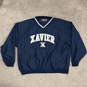 Vintage Xavier University Navy Blue Pullover Sweatshirt